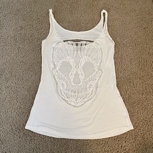 Embroidered Sheer Skull Tank